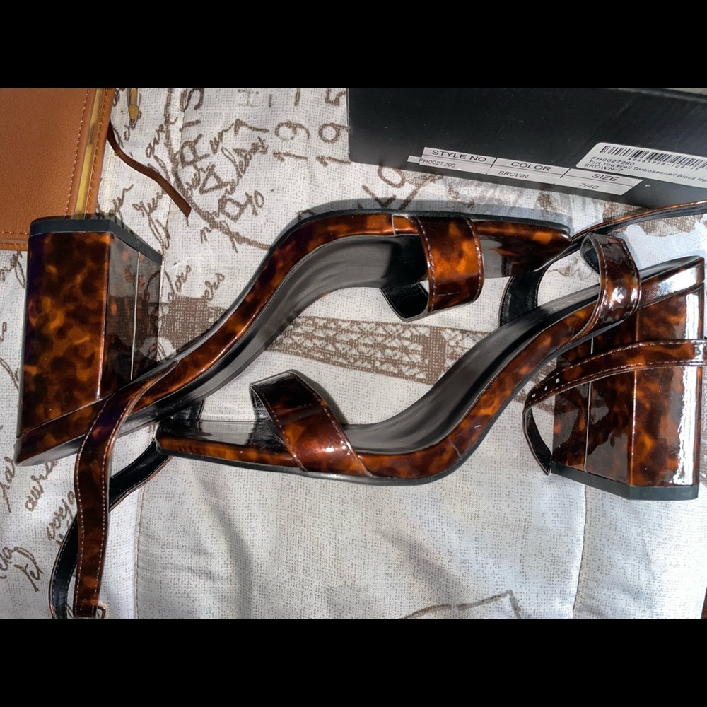 Brown block heels